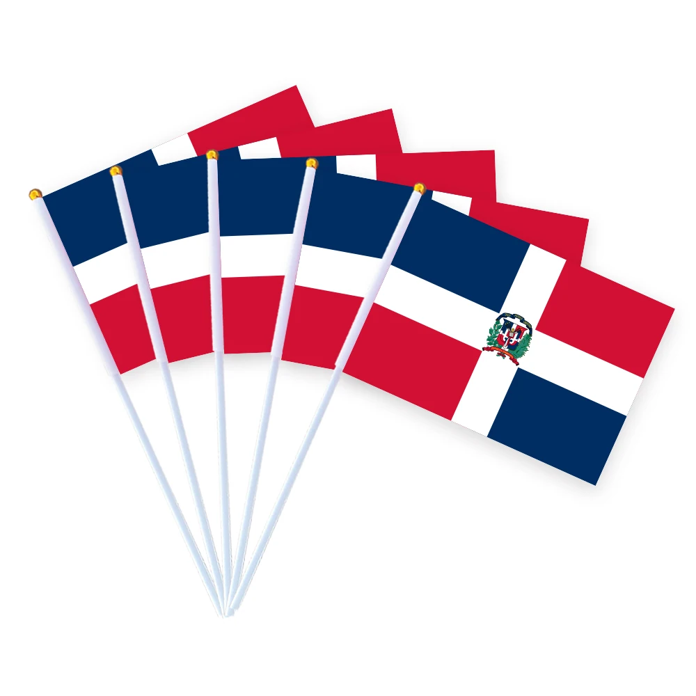 CYPOMELO Flag  Dominican Republic national flag 14 * 21cm  small holding waving flag indoor and outdoor home decoration