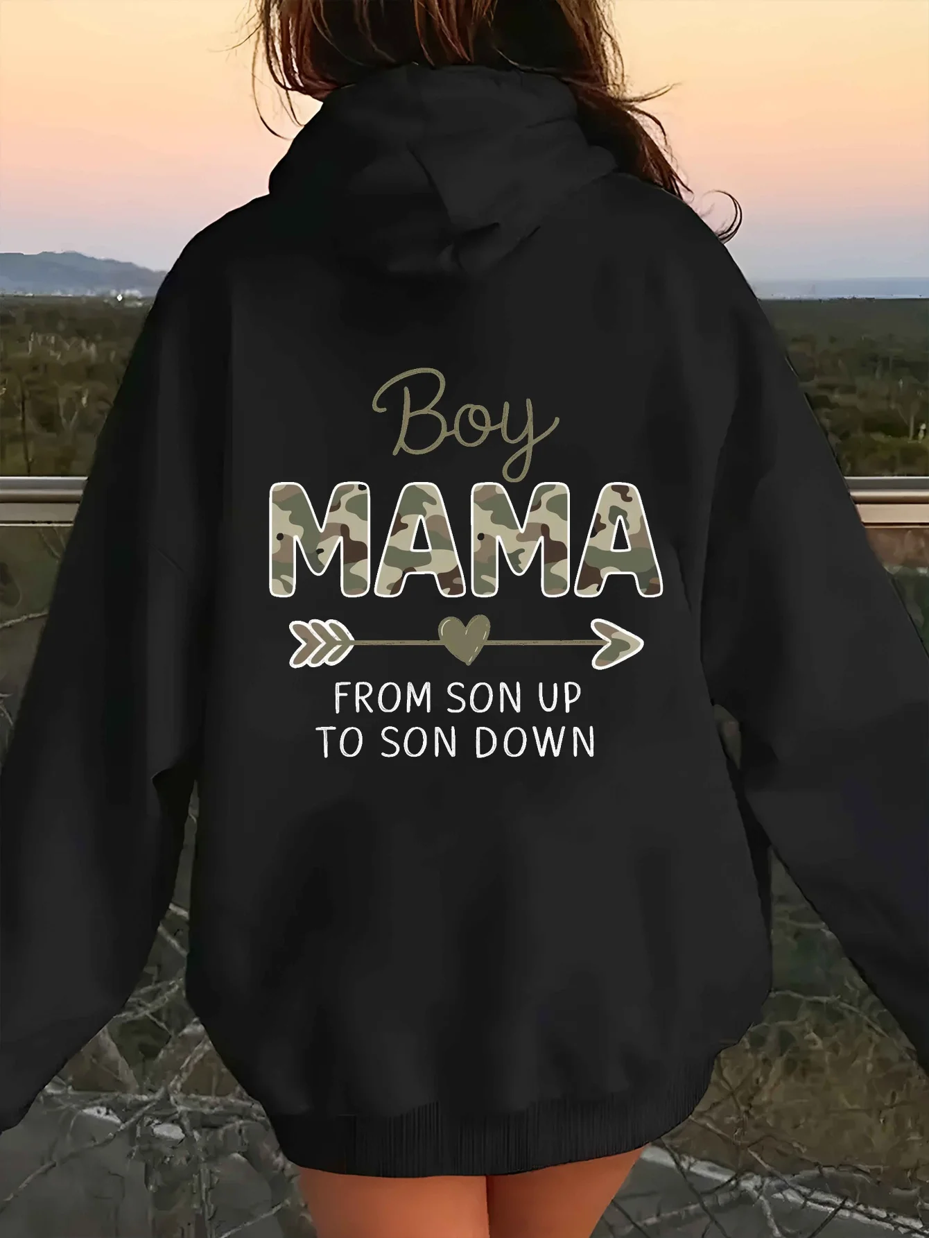 

Camouflage Mama Graphic Printing Autumn and Winter Cotton Hoodie for Men and Women Outdoor Street Sports Training Brand Trendy