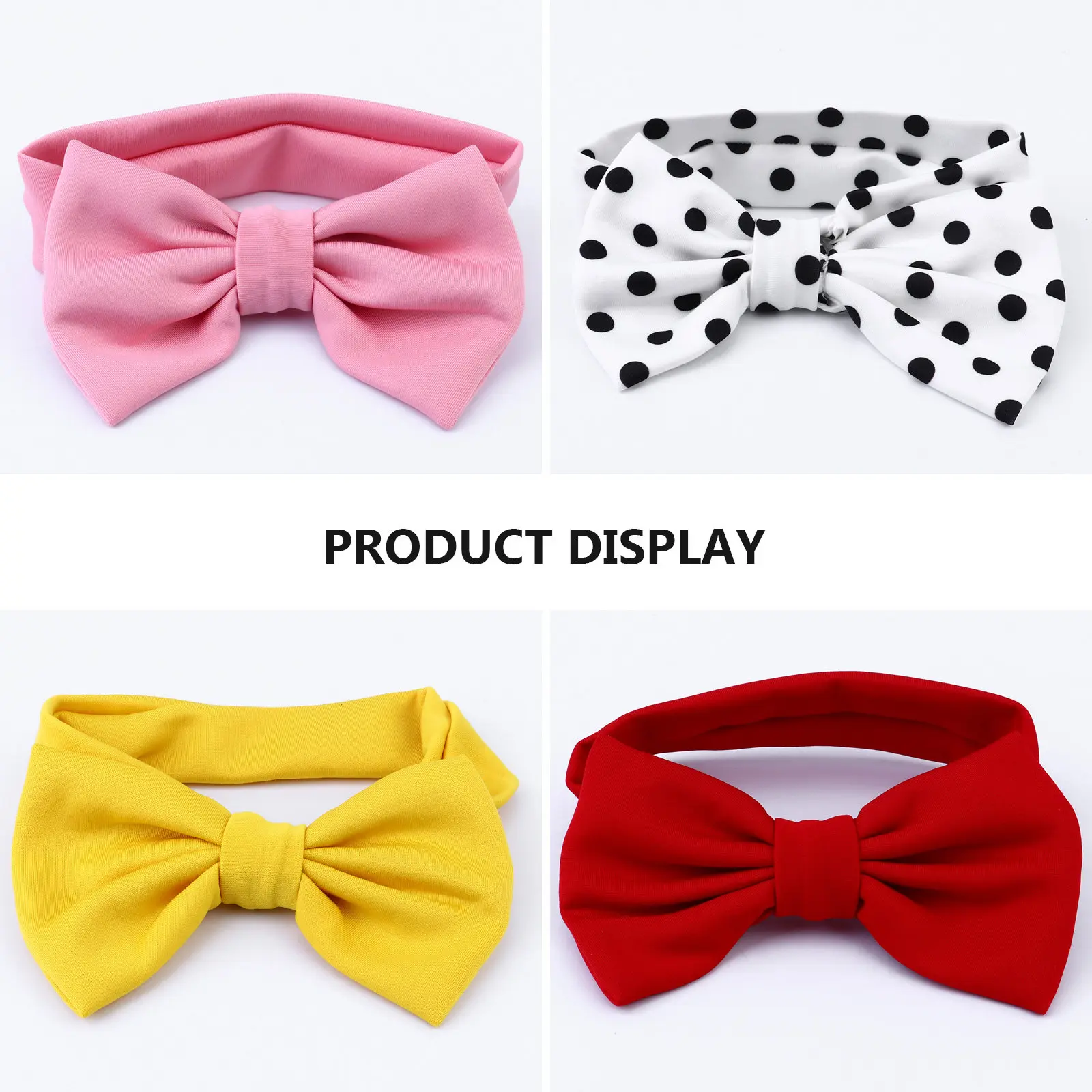 

4Pcs Bow Headband Set for Infant Girls Soft Comfortable Baby Hairbands Adjustable Lace Headbands Ideal New Parent Gift
