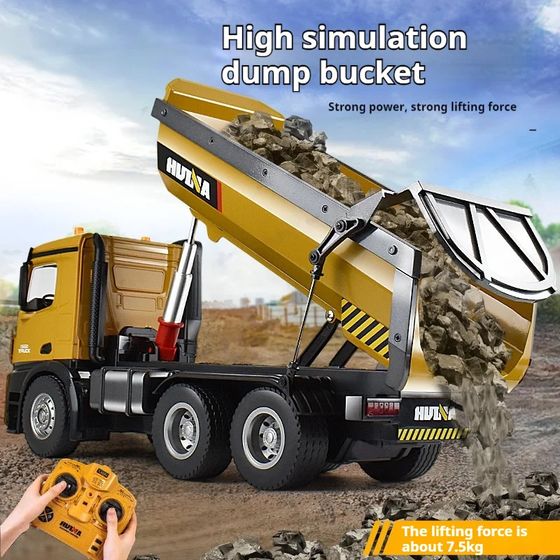 HUINA 1573 Alloy Remote Control Dump Truck 1:14 Simulated Soil