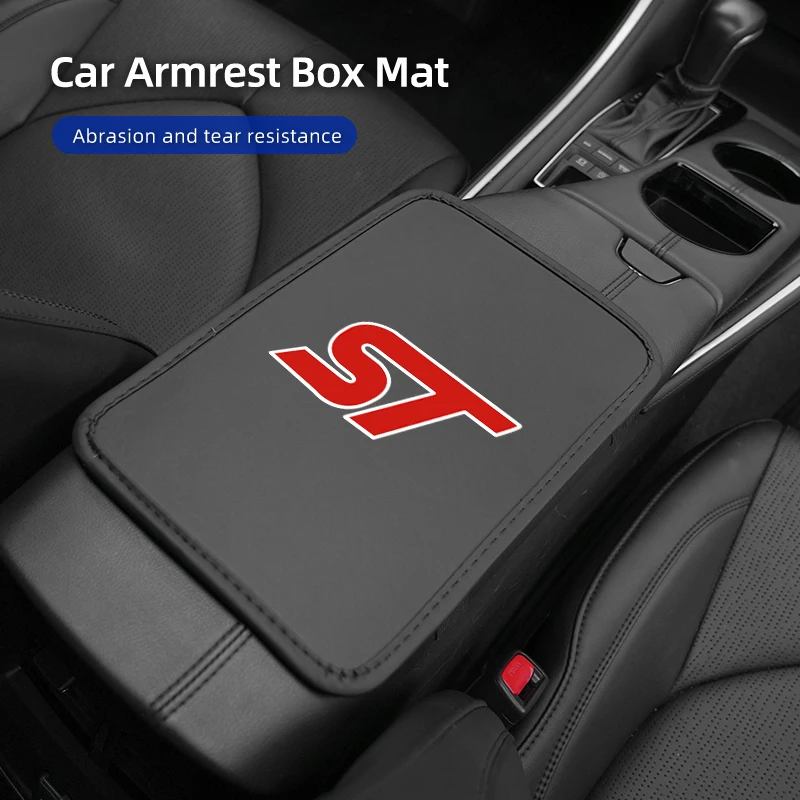 Car Armrest Box Pad Center Console Ice Silk Protect Mat For Ford Focus mk2 mk3 Fiesta mk7 Ranger Mondeo mk4 S-MAX Kuga Mustang view 3