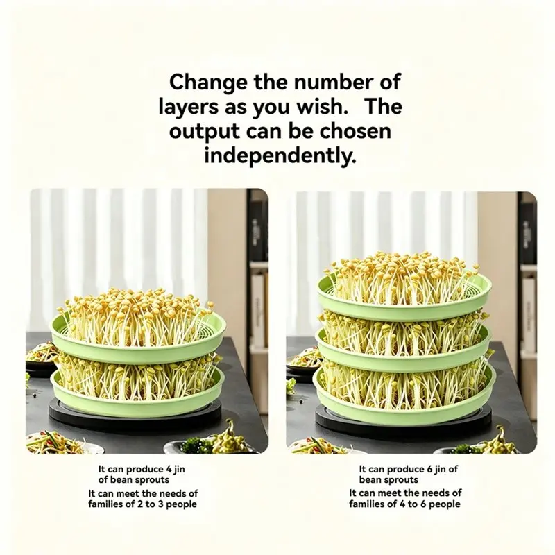 A25F-Intelligent Bean Sprouts Machine 3 Layers Large Capacity Seeds Growing Kit Seedling Germinator Intelligent Maker