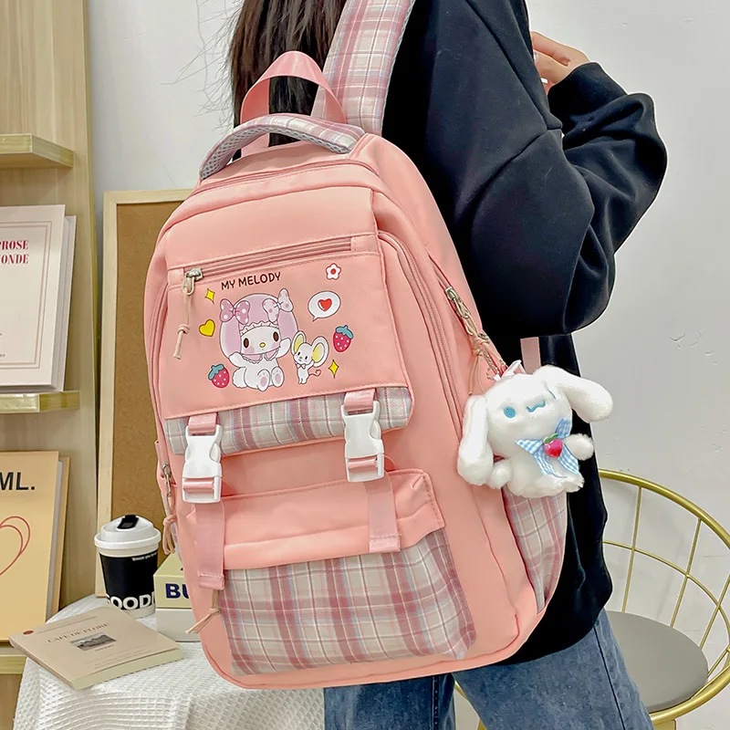 Sanrio Kuromi Large Capacity Waterproof Backpack For School Kawaii Anime Cosplay Bag Travel Bag School Student Girl Gift