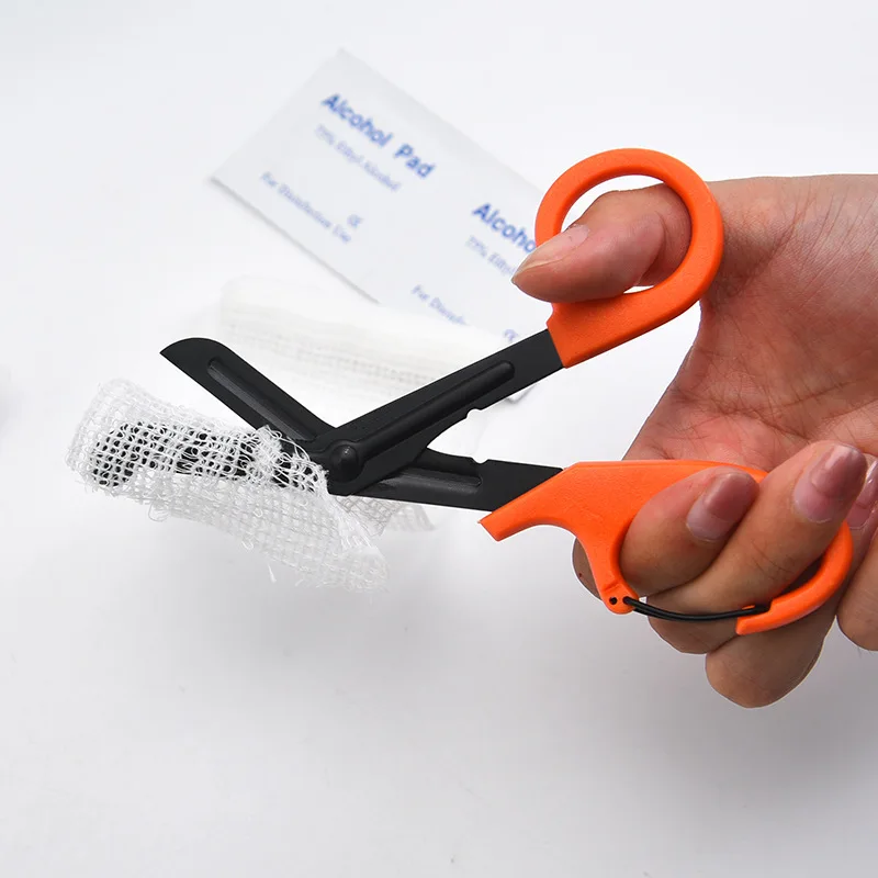 Gauze Scissors Stainless Steel Portable Elbow Home Outdoor Trimming Clip Multi-color Multi-specification Outdoor Camping Use