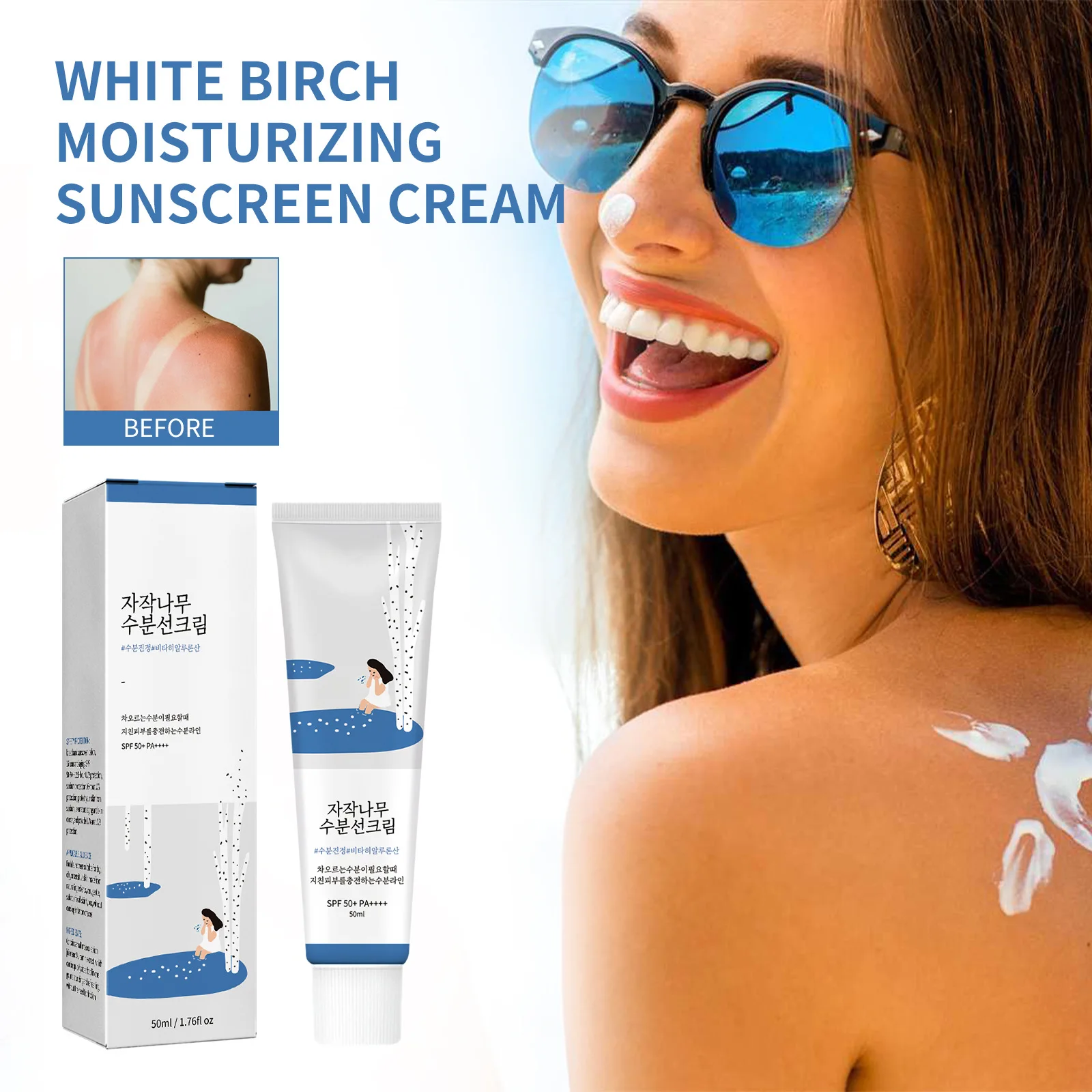 

Round Lab Korean Sunscreen Spf 50+ PA++++ Moisturizing Sun Cream UV Protection Sun Block Gel Lotion Facial Skin Protecting