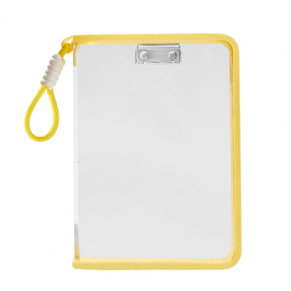 

File Storage Bag with Lanyards Portable Transparent Zipper Pouch for A4 Documents Files with Handle Office School Organizer