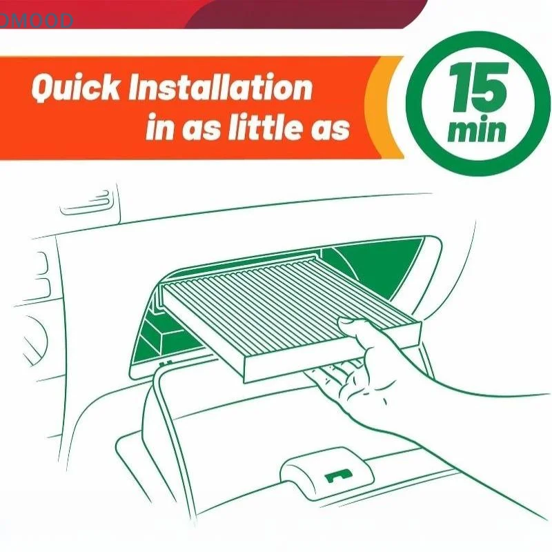 【CR】Activated Carbon Car Cabin Air Filter Durable Long Lifespan High Density Filtration Replacement for Most Cars