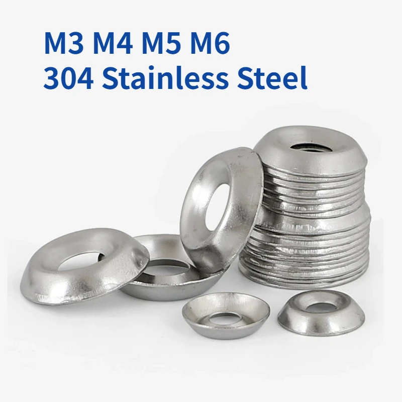 M3 M4 M5 M6 304 Stainless Steel Fisheye Gasket Metal Countersunk Screw Concave-convex Washer Hollow Cone Decorative Washer