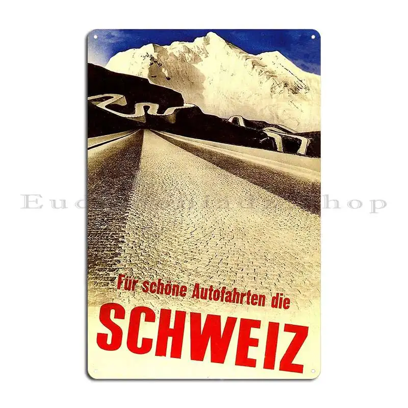 Vintage Travel Schweiz Metal Plaque Custom Retro Wall Decor Home Wall Mural Tin Sign Poster