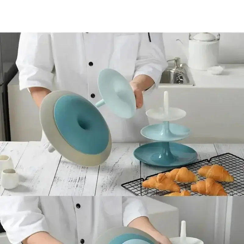 3-Tier Fruit Plate Creative Household Dessert Cake Stand Multi-layer Serving Tray for Living Room Afternoon Tea Birthday Party - view 2