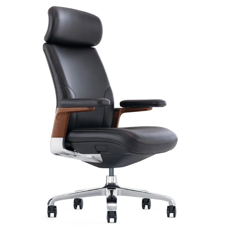 

Leather Office Boss Chair Home Computer Swivel Chair, Ergonomic Sedentary Comfortable High Back Office Chair