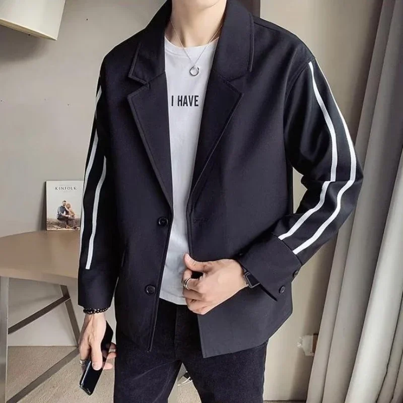 Linen Men\'s Suit Jackets Coat Striped Party Male Blazer Clothing Casual Menswear Premium Fashion 2024 Luxury Designer New