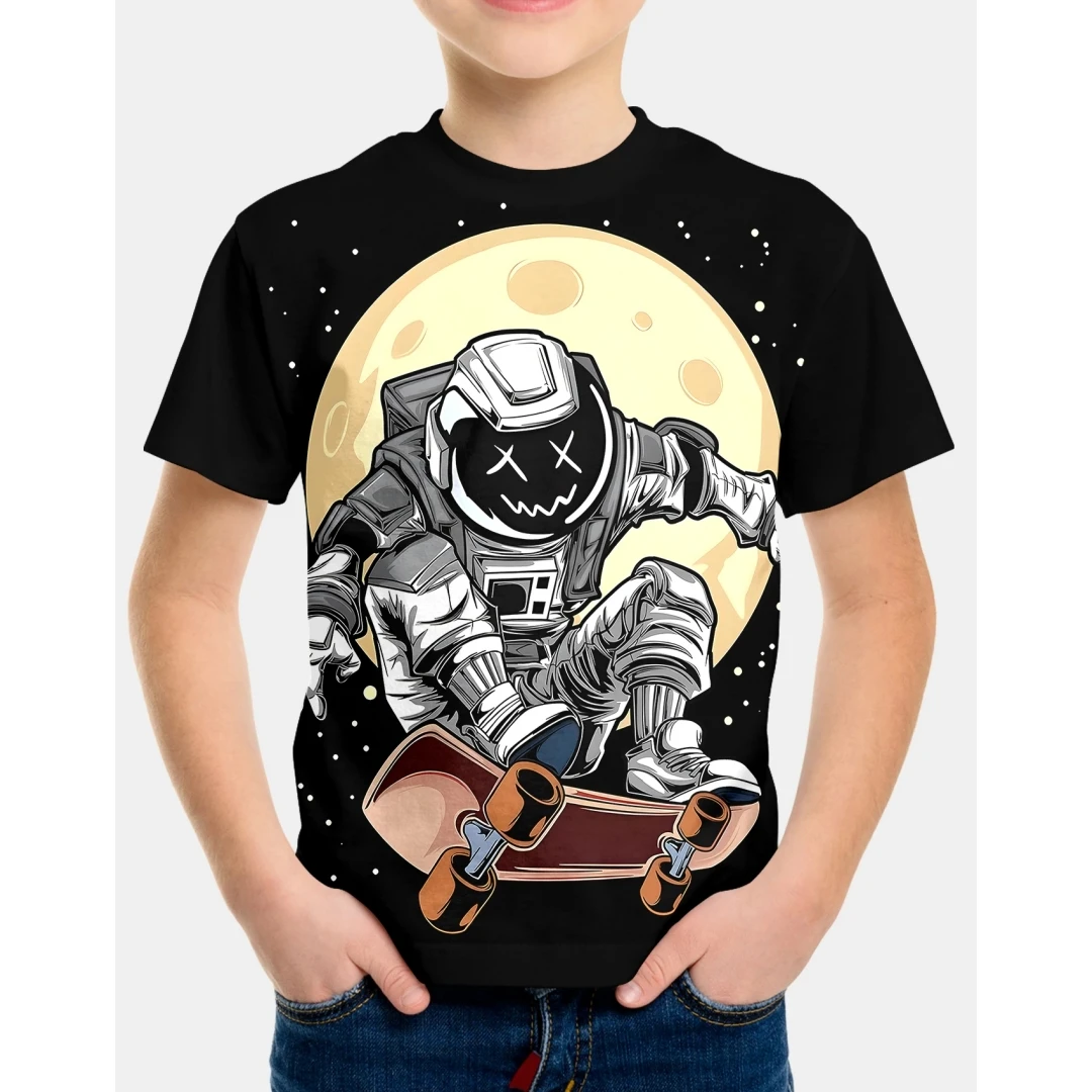 

Футболки для детей, топы, одежда для мальчиков с 3D принтом «Вселенная астронавта», летний детский топ с короткими рукавами, футболки для мальчиков, футболки для девочек