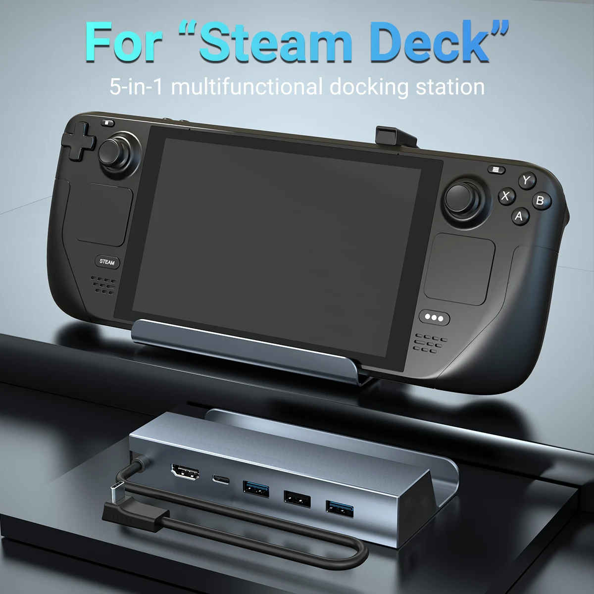 USB-C Game Hub 4K@60Hz Type-C Docking Station with HDMI,PD Charging,RJ45 100M,USB2.0 Ports for Steam Deck Nintendo Switch iPad