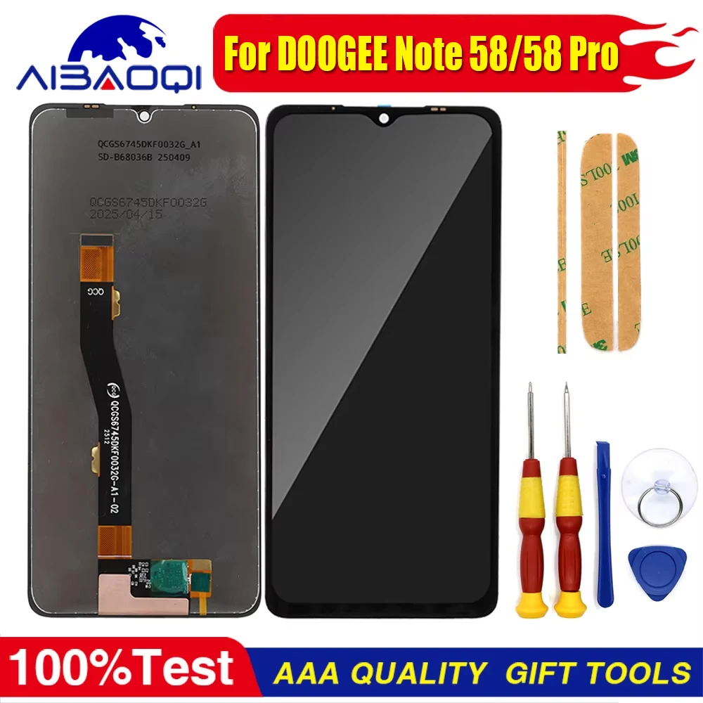 Schermo Di Ricambio Per Doogee Note 58 Pro – Display LCD + Touch, Kit Con Adesivo E Strumenti, Testato E Garantito - copertina