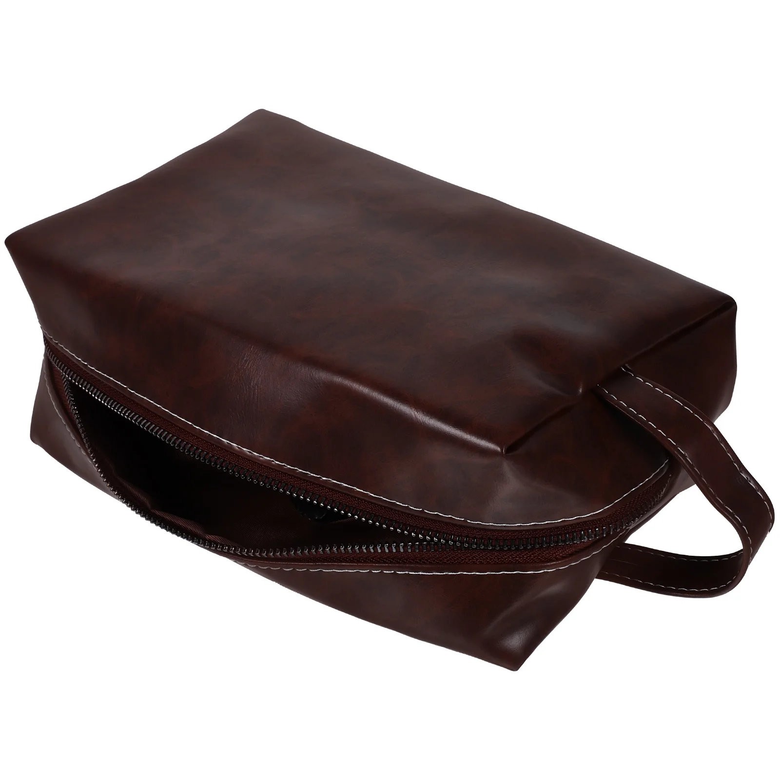 حقيبة أدوات الزينة ذات سعة كبيرة بتصميم عتيق لتخزين المكياج ومنظم السفر من البولي يوريثان حقيبة حمام محمولة للرجال والنساء