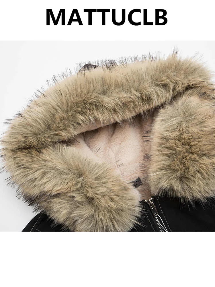 الشتاء المرأة الحملان الصوف هوديي سترة الأمريكية الرجعية فو الفراء أبلى معطف Y2k الكورية موضة 2000s شارع العليا سميكة الدافئة #3