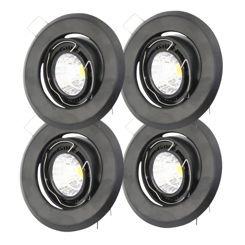 

4pcs Black Round Design 62mm Cutout Recessed Spotlight Fixture Led Front Ring Get Off Downlight Indoor Hotel Decorative Lighting