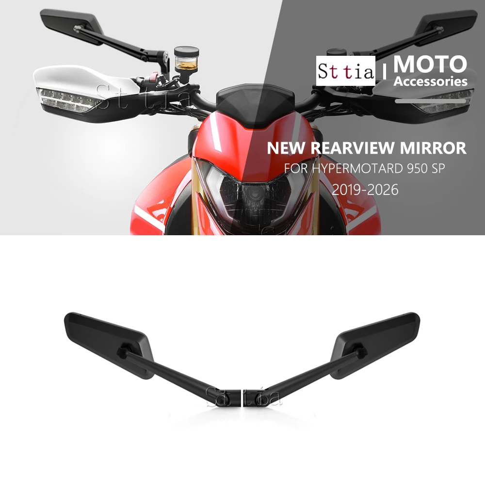 

New Motorcycle Rearview Mirror Fit For Ducati Hypermotard 950 HYPERMOTARD 950 SP 2019-2025 Adjustable Winglets Side Mirror Kit