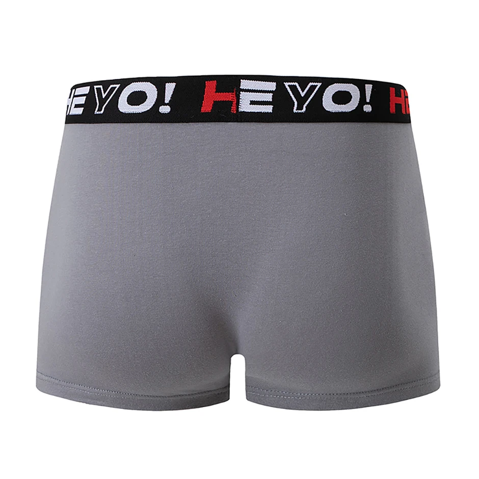 4-teiliges Set Herren-Unterwäsche aus Baumwolle in Uni-Farben, lässig und vielseitig, elastischer Bund, bequeme Boxershorts in Übergröße – Detail 4