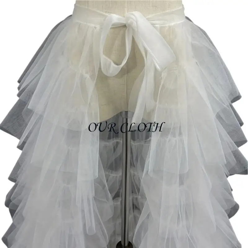 Elegant Long Tulle Skirt for Women Tie Up Maxi Tiered Ruffle Mesh Overlay Overskirt for Wedding Party and Cocktail Dress Y1AC