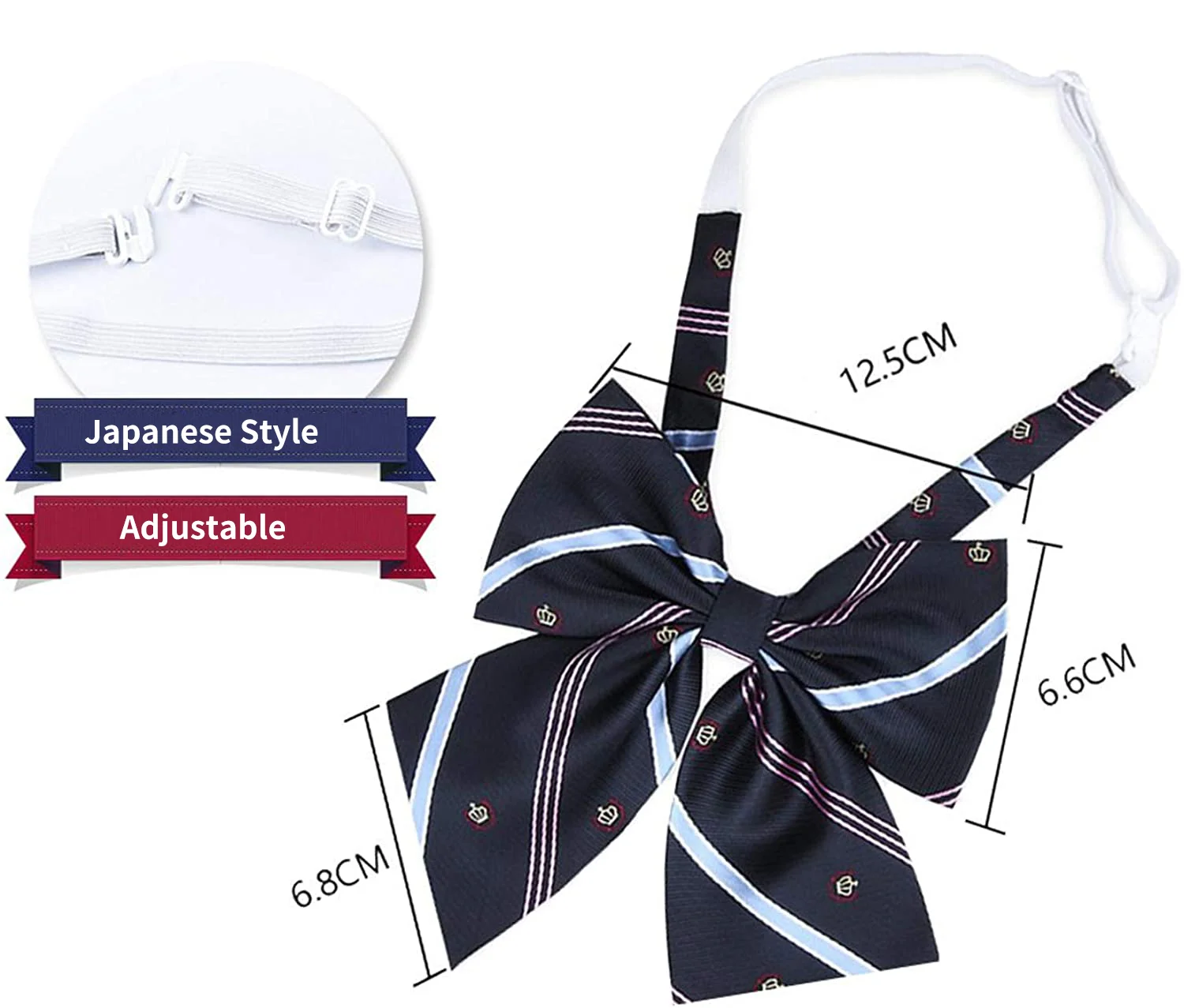 VEEKTIE Bow tie Ribbons Fashion Japanese JK/DK Style Striped School Uniform Bow Tie for Girls Korean Cosplay Women Butterfly