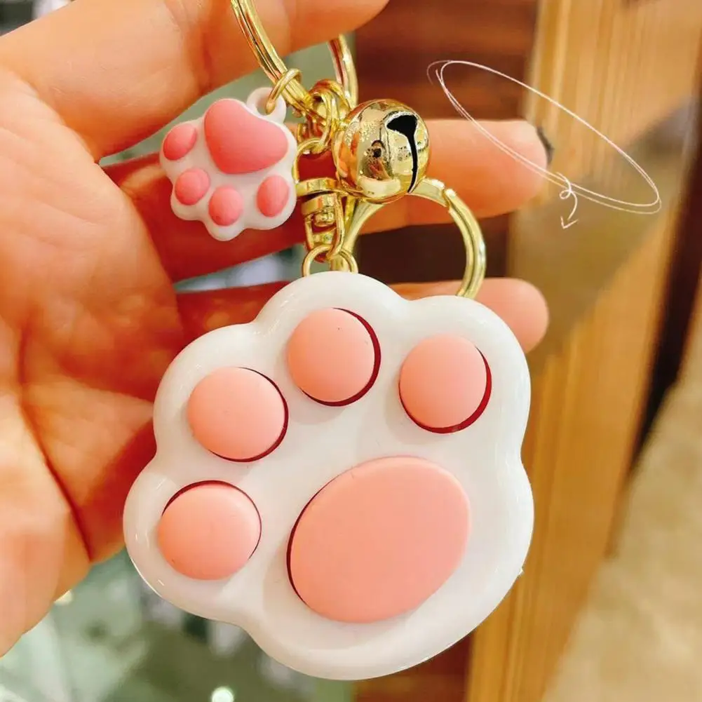 Adorable Zinc Alloy Memory Training Pendant Cat Paw Shape Mini Memory Game Machine Backpack Key Ring Hand-brain Coordination