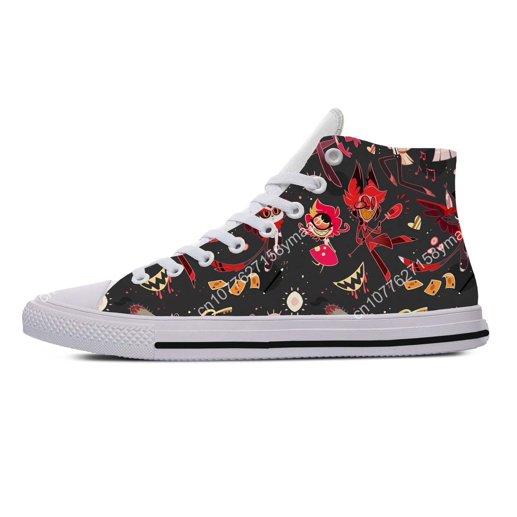Hot Coll Summer Fashion Woman Man Hotel Hazbin Breathable Sneakers Casual Board Shoes High Quality High Help Canvas Shoes