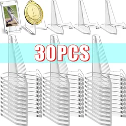 30/1pcs Transparent Acrylic Coin Display Stand Holders Small Easel Rack Card Commemorative Challenge Coin Capsule Holder Support