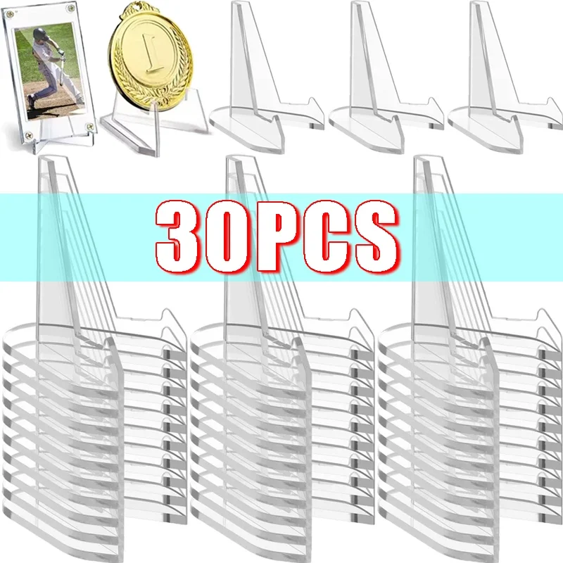 30/1pcs Transparent Acrylic Coin Display Stand Holders Small Easel Rack Card Commemorative Challenge Coin Capsule Holder Support