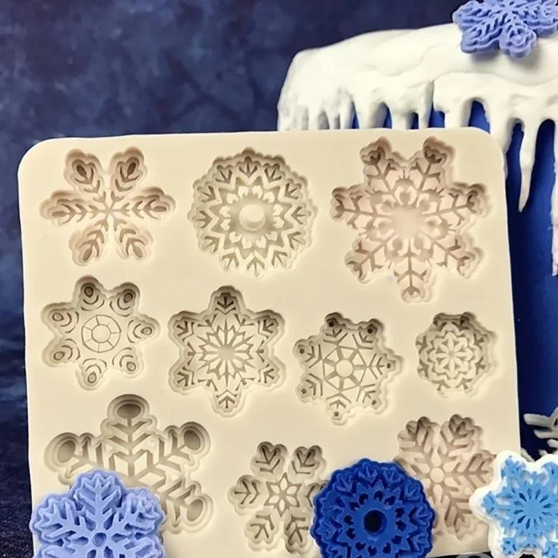 1 Pcs Creative Design New Snowflake Silicone Bake Mold Christmas DIY Handmade Cookie Cake Bakeware Cake Decorating Supplies