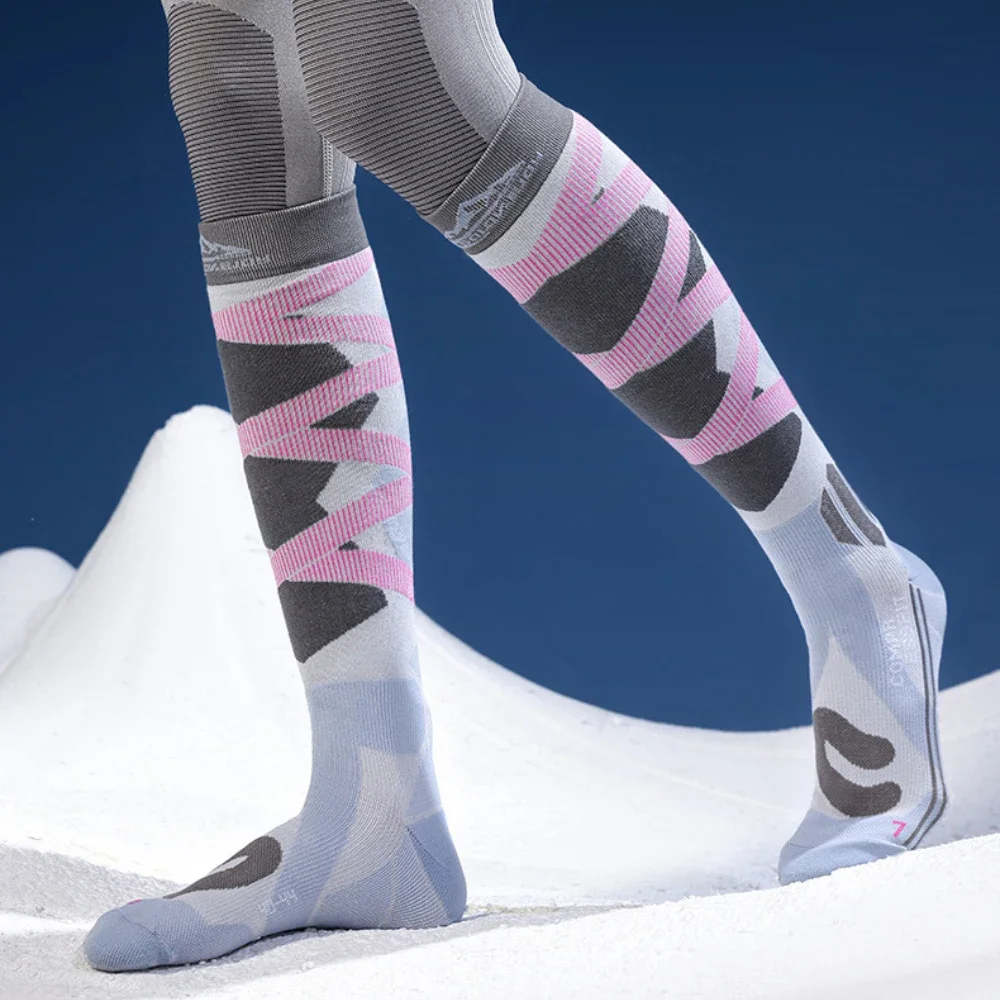

1 пара лыжных носков, более толстые мягкие эластичные хлопковые носки для зимнего катания на коньках, сноуборде, футбола, термоспортивные носки для мужчин и женщин