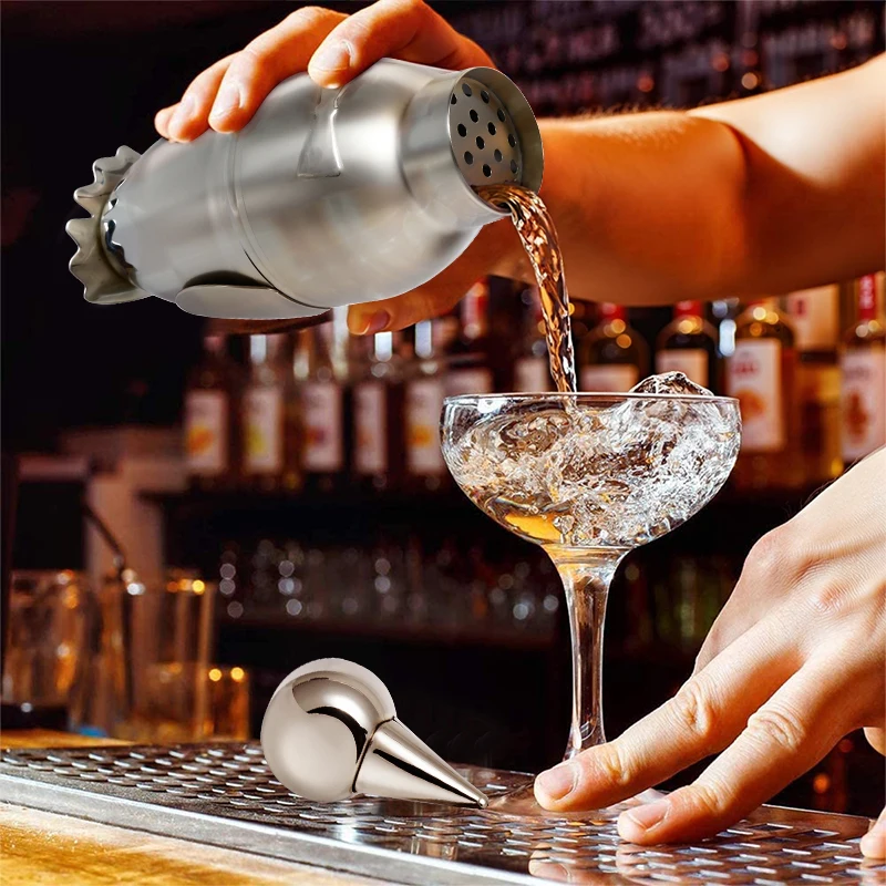 

Stainless Steel Cocktail Shaker 500ml Bar Shaker Tools Mixer Wine Martini Boston Shaker Tools For Bar Bartender Party Mixologist