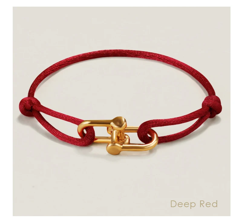 MOONLIGHT Classic Adjustable U-Shape Charm Bracelets for Women High Quality Silk Rope Bracelet Female Jewelry Gifts Wholesale