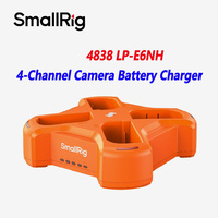 SmallRig 4838 LP-E6NH 4-Channel Camera Battery Charger For Canon 70D 7DII R6 R5 60D 80D 90D 5D Mark4 R5 R7 Camera Battery Etc