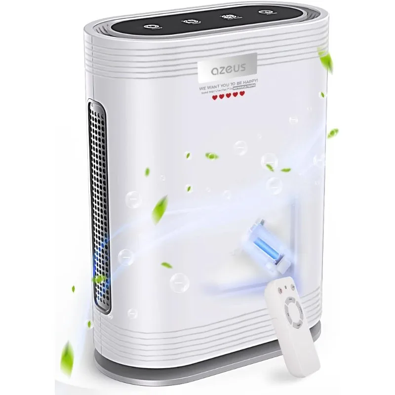 AZEUS True HEPA Air Purifier, Up to 2160 sq ft Large Room, UV light | Ionic Generator | 99.97% Pollen Smoke Dust Pet Dander Auto