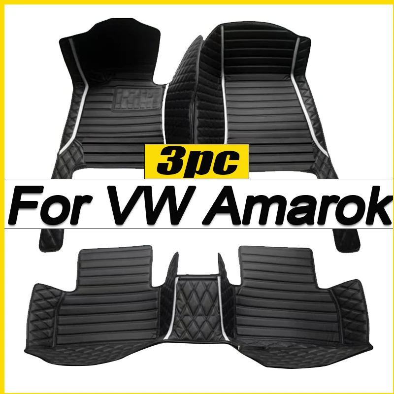 Car Mats For Volkswagen VW Amarok 2010~2022 Floor Rug Auto Interior Parts Carpet Pad Luxury Leather Mat  Car Accessories