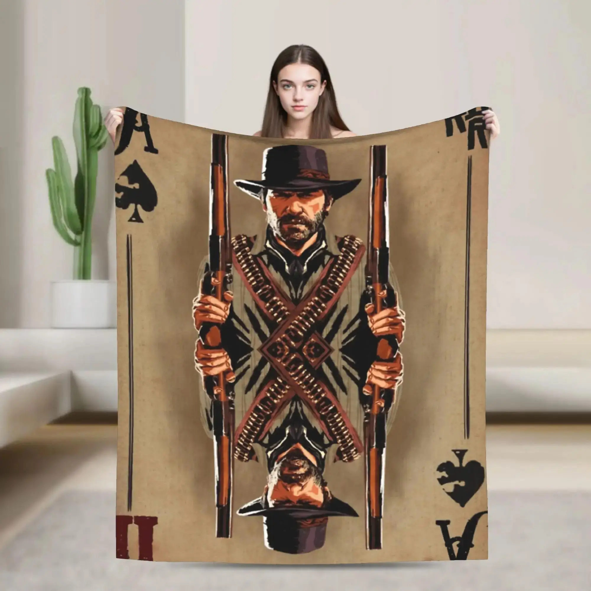 

Arthur Morgan Red Dead Redemption Super Warm Blanket Plush Throw for Bedroom Sofa Picnic Flannel Bedspread Cover