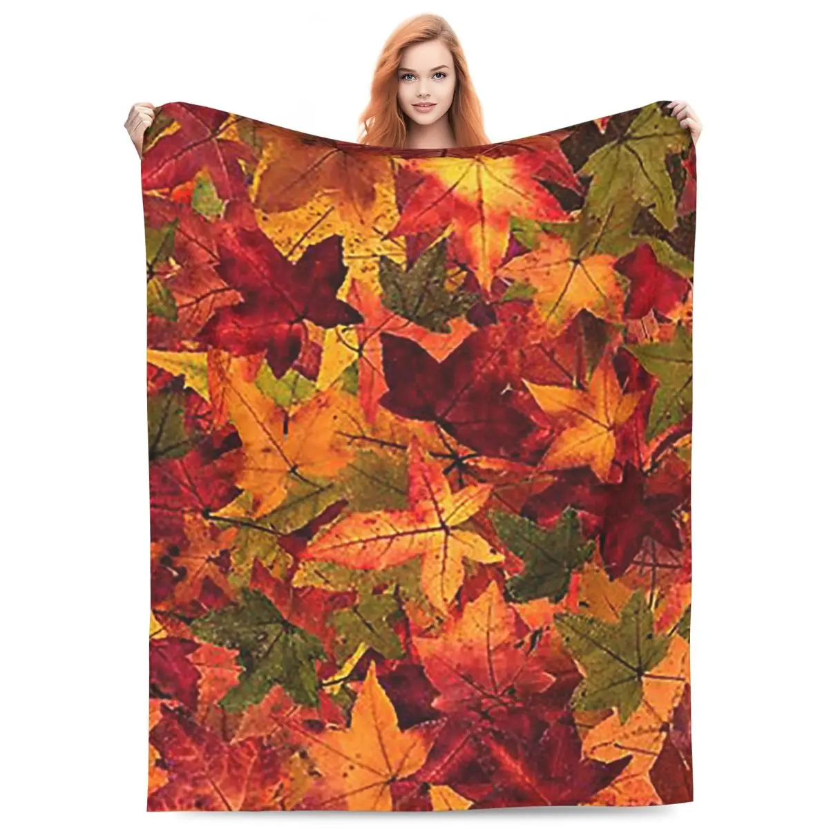 Autumn Leaves Blanket Fleece Sofa Throw Blanket Lightweight for Couch Bedding Outdoor Throws Bedspread Quilt