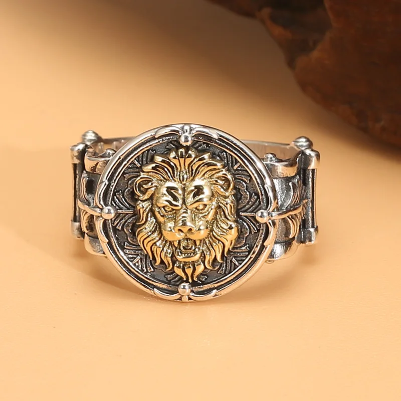 

925 sterling silver ring Lion King silver accessories index finger ring trendy Thai silver retro men's domineering