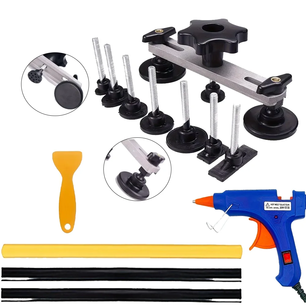 

Auto Body Repair Kit Dent Puller Set Pulling Bridge Glue Pulling Tabs Portable Paintless Dent Repair Puller Tools