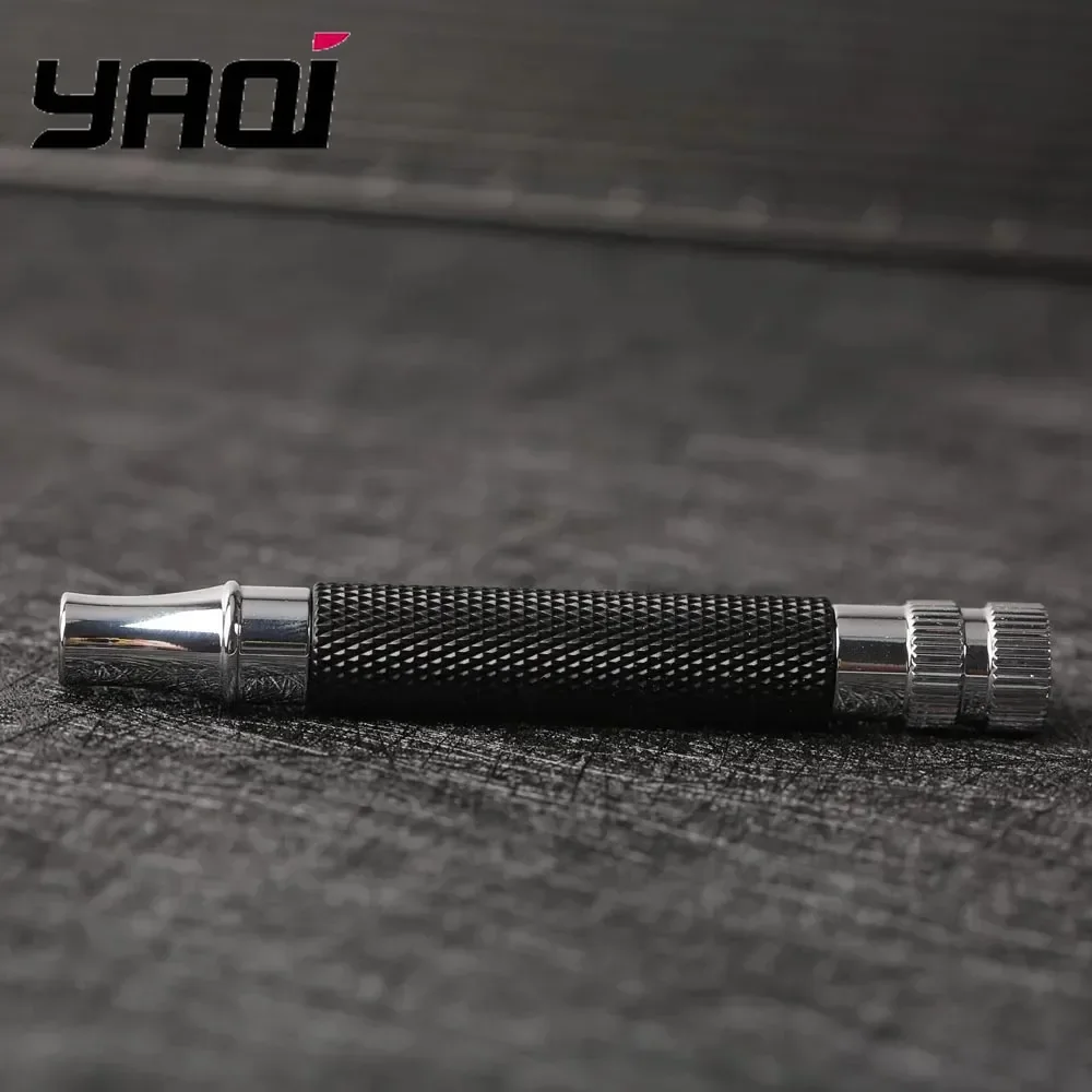 Yaqi Black and Chrome Color Brass Safety Razor Handle for Mens