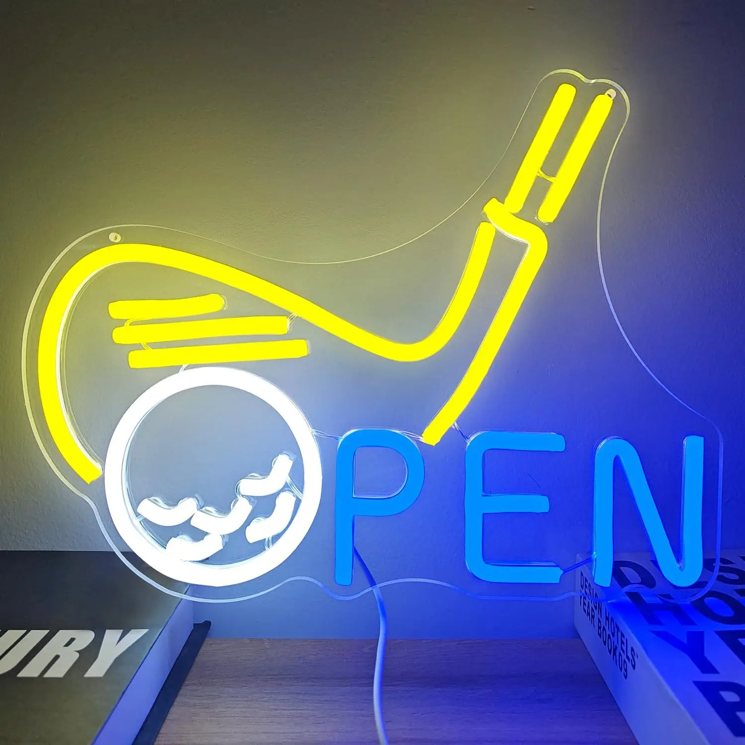 

Golf OPEN Neon Sign LED Light Creative Neon Signs Wall Decor Golf Club Bar Man Cave Shop Party Pub Hotels Home Office Gentleman