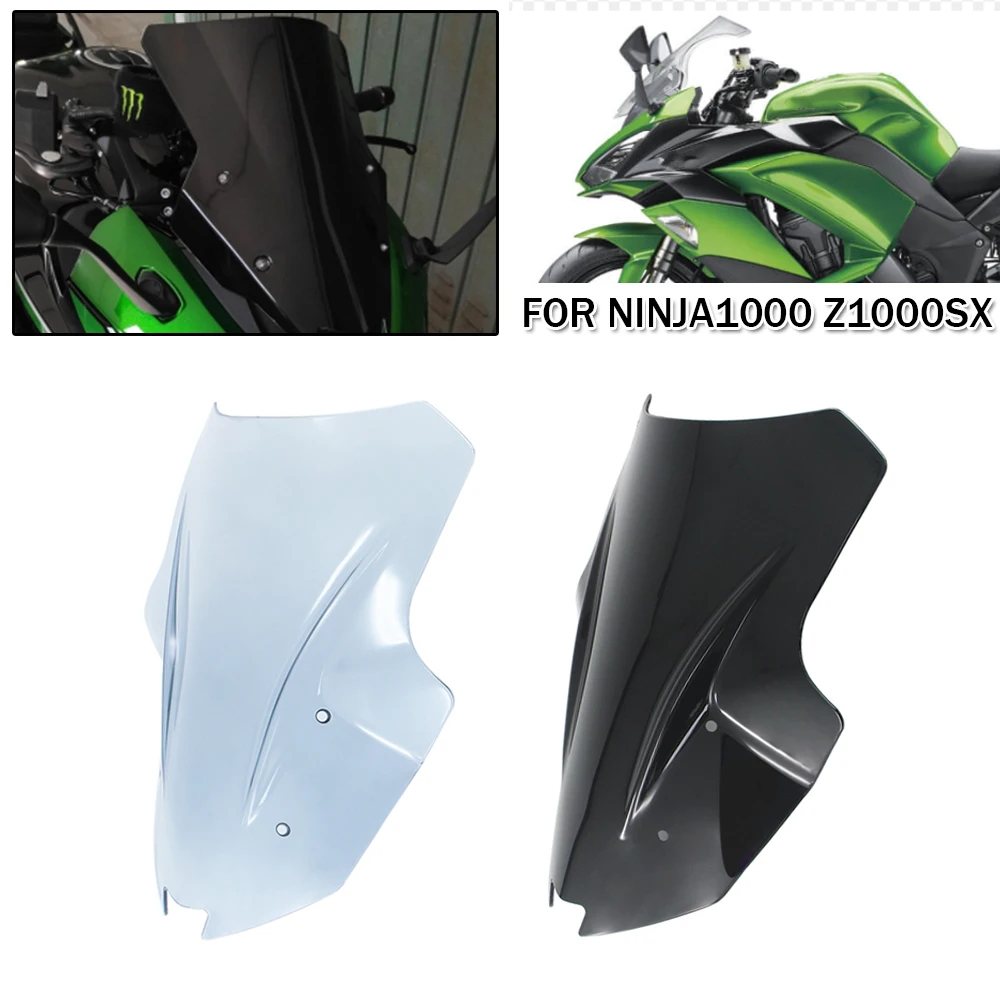 Motorcycle Double Bubble Fairing Windshield Visor Wind Screen Deflector For Kawasaki Z1000SX For Ninja1000 2017-2019 2020 2021