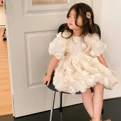 Spring Summer Boutique Kids Clothing Birthday Baptism Party Dresses For A Holiday Girl A2491 Vestidos