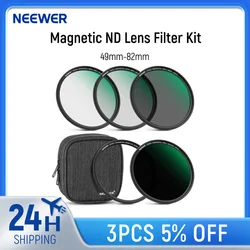 NEEWER Magnetic ND Lens Filter Kit ND4 ND8 ND64 ND1000 Filters with Magnetic Adapter Ring & Filter Pouch HD Optical Glass