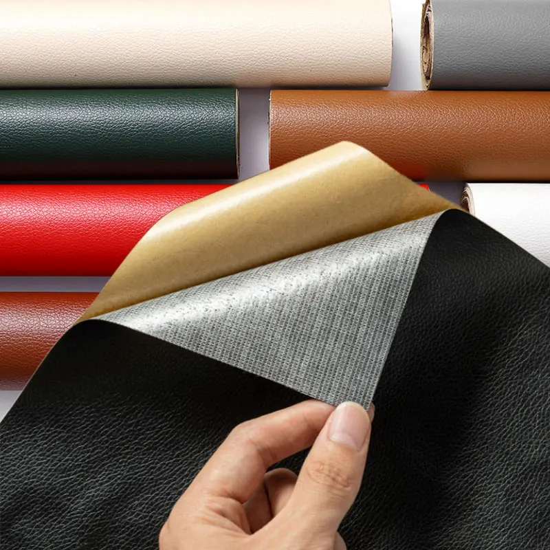 Self Adhesive Faux Leather PVC for Car Stickers Patches Sofa Chairs Repair Subsidies Leather Fabric Paste Handmade DIY Material