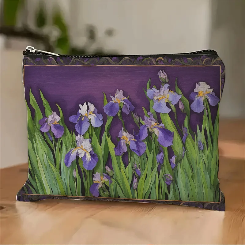 A Daisy Flower Print Makeup Bag - Multi-functional Large Capacity Portable Makeup Bag, Perfect Travel Zipper Small Storage Bag 1