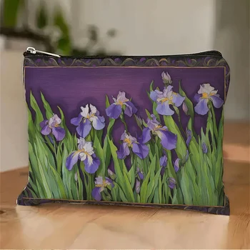 A Daisy Flower Print Makeup Bag - Multi-functional Large Capacity Portable Makeup Bag, Perfect Travel Zipper Small Storage Bag 1