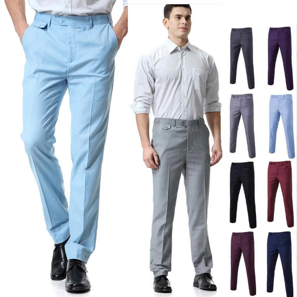 

Костюмные брюки, мужские однотонные брюки приталенного кроя, высококачественные классические деловые брюки, 9 цветов и 9 размеров